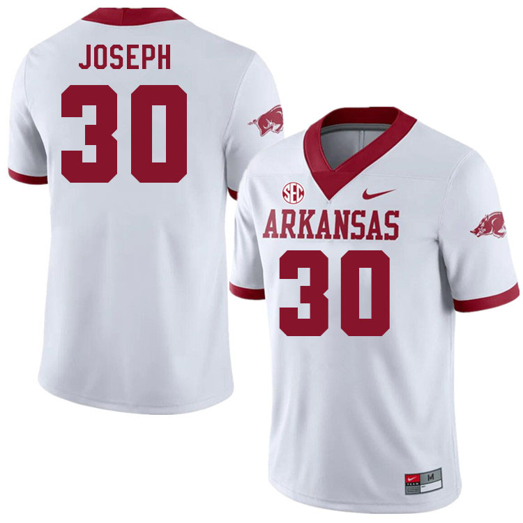 Men #30 Ethan Joseph Arkansas Razorback College Football Jerseys Stitched Sale-Alternate White - Click Image to Close